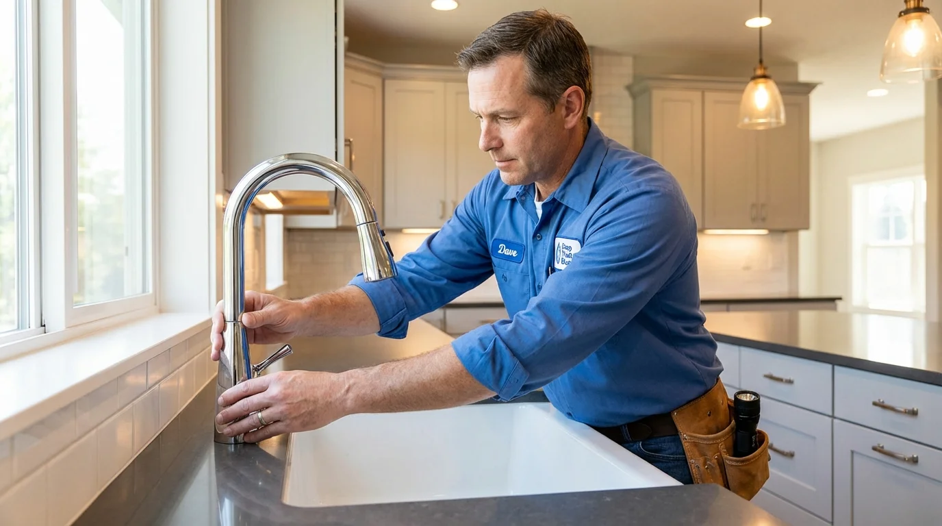 Kitchen faucet installation by Johns Plumbing LLC in Hughes Springs